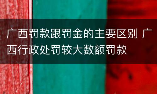 广西罚款跟罚金的主要区别 广西行政处罚较大数额罚款