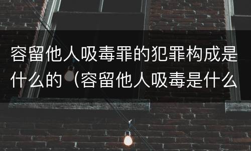 容留他人吸毒罪的犯罪构成是什么的（容留他人吸毒是什么罪行）