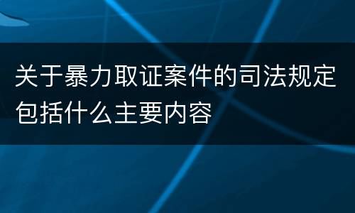 关于暴力取证案件的司法规定包括什么主要内容