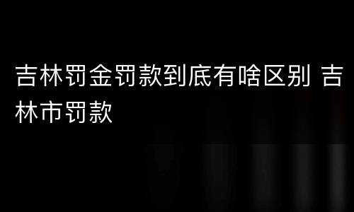 吉林罚金罚款到底有啥区别 吉林市罚款