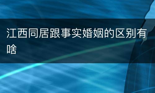 江西同居跟事实婚姻的区别有啥