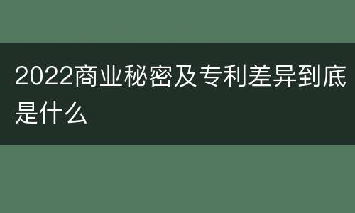 2022商业秘密及专利差异到底是什么