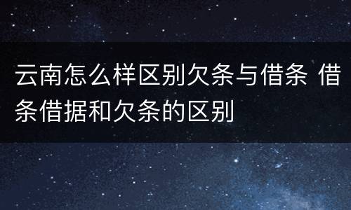 云南怎么样区别欠条与借条 借条借据和欠条的区别