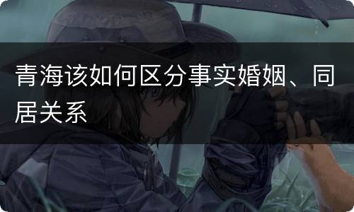 青海该如何区分事实婚姻、同居关系