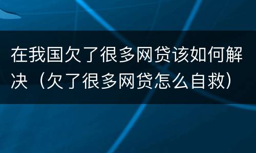 在我国欠了很多网贷该如何解决（欠了很多网贷怎么自救）