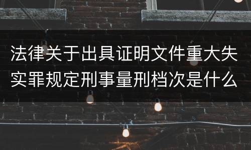 法律关于出具证明文件重大失实罪规定刑事量刑档次是什么