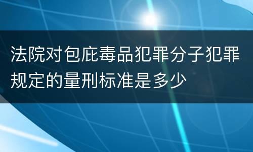 法院对包庇毒品犯罪分子犯罪规定的量刑标准是多少