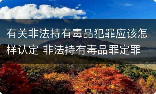 有关非法持有毒品犯罪应该怎样认定 非法持有毒品罪定罪