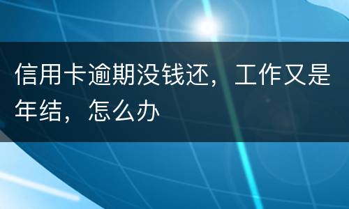 信用卡逾期没钱还，工作又是年结，怎么办