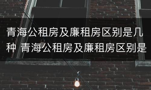 青海公租房及廉租房区别是几种 青海公租房及廉租房区别是几种类型