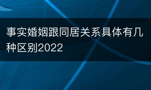 事实婚姻跟同居关系具体有几种区别2022