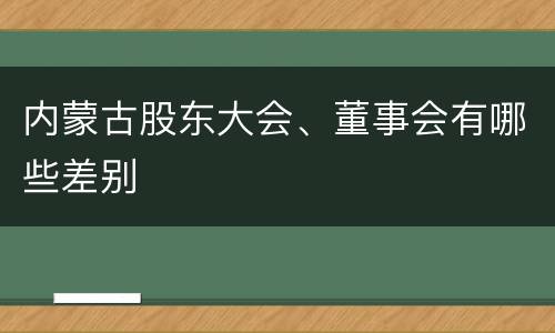 内蒙古股东大会、董事会有哪些差别