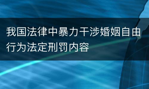 我国法律中暴力干涉婚姻自由行为法定刑罚内容