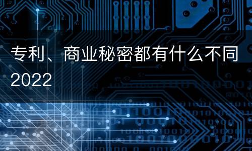 专利、商业秘密都有什么不同2022