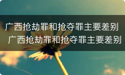 广西抢劫罪和抢夺罪主要差别 广西抢劫罪和抢夺罪主要差别是什么