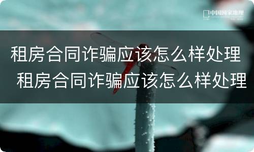 租房合同诈骗应该怎么样处理 租房合同诈骗应该怎么样处理才能成功