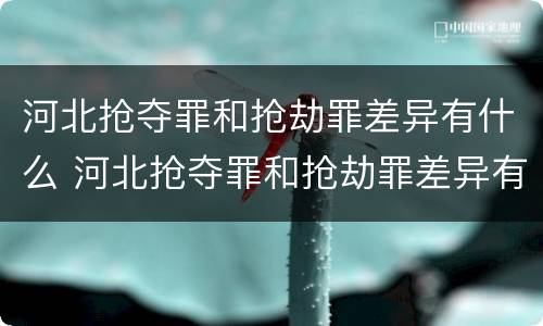 河北抢夺罪和抢劫罪差异有什么 河北抢夺罪和抢劫罪差异有什么区别