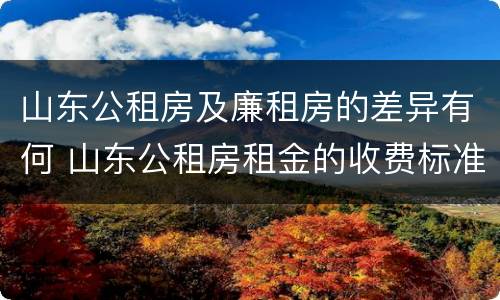 山东公租房及廉租房的差异有何 山东公租房租金的收费标准