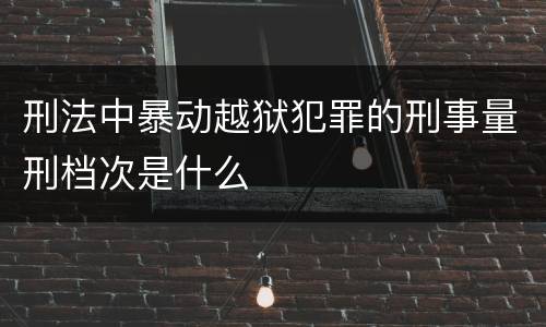 刑法中暴动越狱犯罪的刑事量刑档次是什么