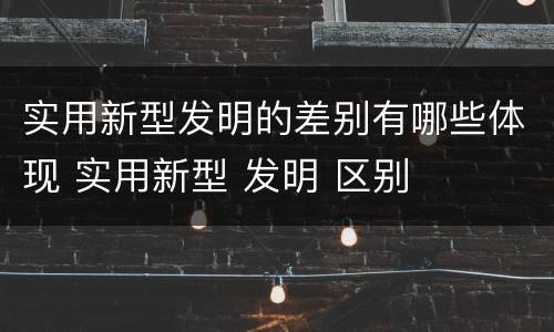 实用新型发明的差别有哪些体现 实用新型 发明 区别