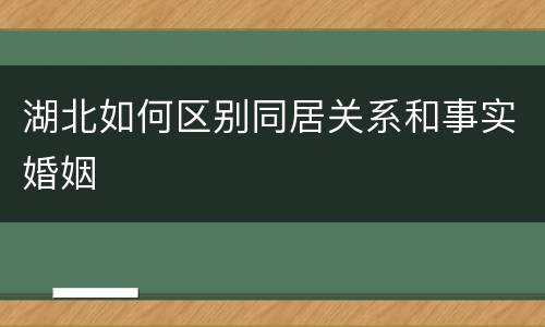 湖北如何区别同居关系和事实婚姻