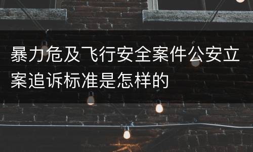 暴力危及飞行安全案件公安立案追诉标准是怎样的