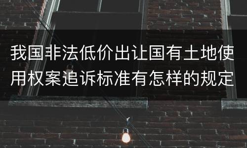 我国非法低价出让国有土地使用权案追诉标准有怎样的规定