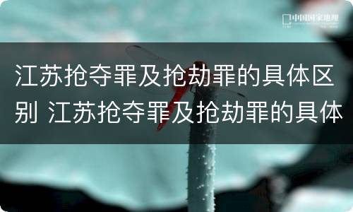 江苏抢夺罪及抢劫罪的具体区别 江苏抢夺罪及抢劫罪的具体区别在哪