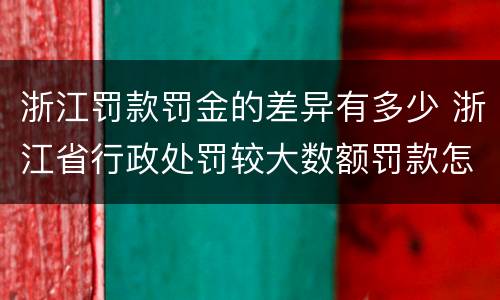 浙江罚款罚金的差异有多少 浙江省行政处罚较大数额罚款怎么界定