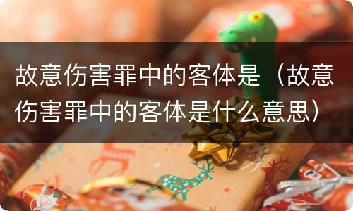 故意伤害罪中的客体是（故意伤害罪中的客体是什么意思）