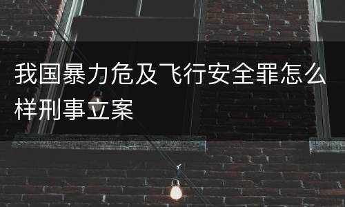 我国暴力危及飞行安全罪怎么样刑事立案