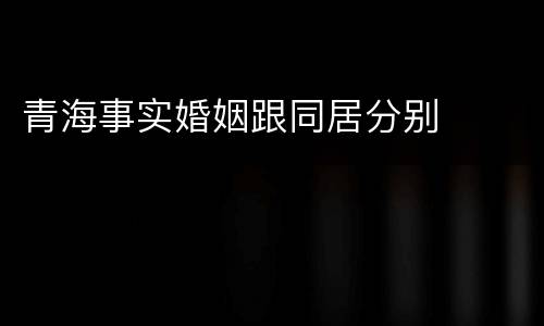 青海事实婚姻跟同居分别