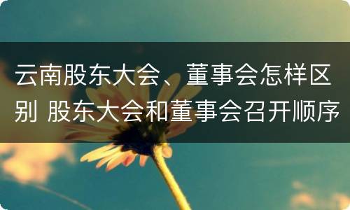 云南股东大会、董事会怎样区别 股东大会和董事会召开顺序