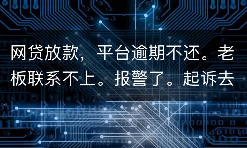 网贷放款，平台逾期不还。老板联系不上。报警了。起诉去凭电子协议法院采信吗