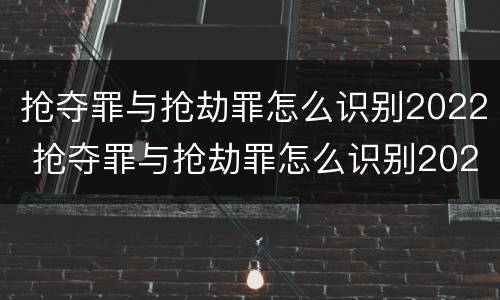 抢夺罪与抢劫罪怎么识别2022 抢夺罪与抢劫罪怎么识别2022年