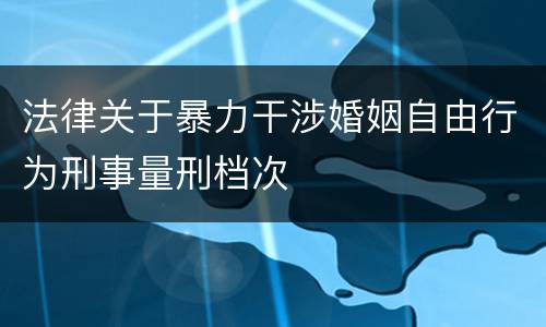 法律关于暴力干涉婚姻自由行为刑事量刑档次