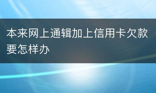 本来网上通辑加上信用卡欠款要怎样办