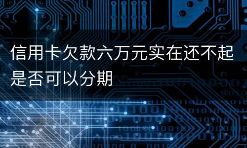 信用卡欠款六万元实在还不起是否可以分期