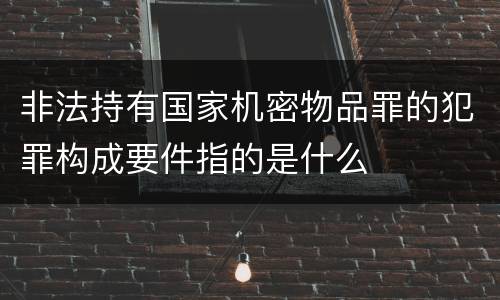 非法持有国家机密物品罪的犯罪构成要件指的是什么