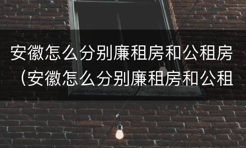 安徽怎么分别廉租房和公租房（安徽怎么分别廉租房和公租房的区别）