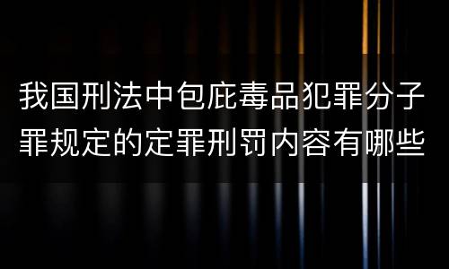 我国刑法中包庇毒品犯罪分子罪规定的定罪刑罚内容有哪些