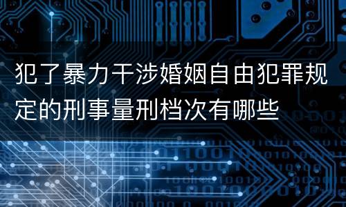 犯了暴力干涉婚姻自由犯罪规定的刑事量刑档次有哪些