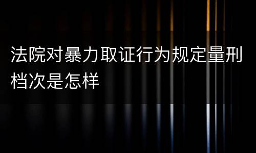 法院对暴力取证行为规定量刑档次是怎样