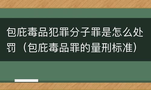 包庇毒品犯罪分子罪是怎么处罚（包庇毒品罪的量刑标准）