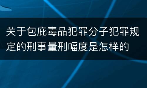 关于包庇毒品犯罪分子犯罪规定的刑事量刑幅度是怎样的