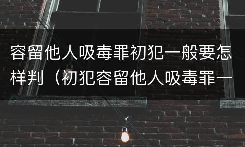 容留他人吸毒罪初犯一般要怎样判（初犯容留他人吸毒罪一般定什么罪）