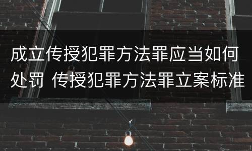 成立传授犯罪方法罪应当如何处罚 传授犯罪方法罪立案标准