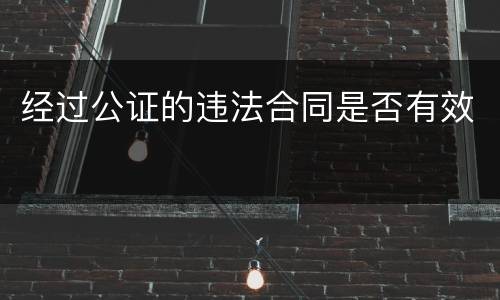 经过公证的违法合同是否有效