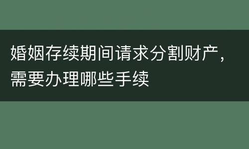 婚姻存续期间请求分割财产，需要办理哪些手续