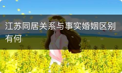 江苏同居关系与事实婚姻区别有何